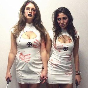 Faux-Latex Sexy Nurse costume (size S: UK 10)